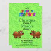 ダブル誕生日招待状 招待状 (正面/裏面)