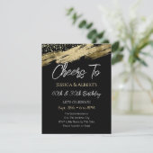 ダブル誕生日金ゴールドとブラック応援 招待状 (スタンド正面)