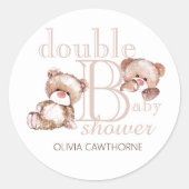 ダブル赤ちゃんシャワー可愛いベアーズモダンダブル ラウンドシール (正面)