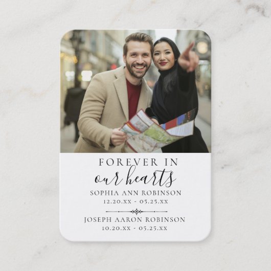 ダブル追悼写真祈りの言葉カード 名刺 (正面)