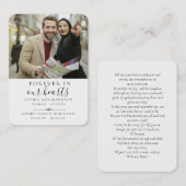 ダブル追悼写真祈りの言葉カード 名刺 (正面/裏面)