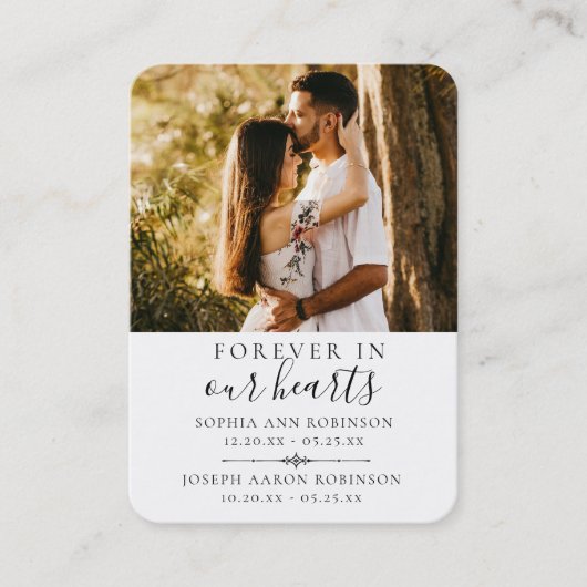 ダブル追悼写真祈りの言葉カード 名刺 (正面)