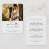 ダブル追悼写真祈りの言葉カード 名刺 (正面/裏面)