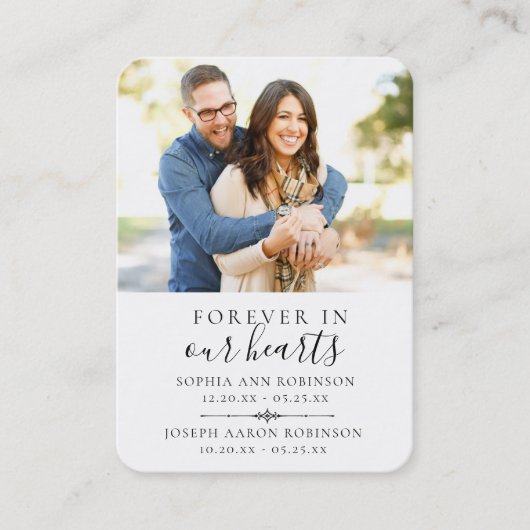 ダブル追悼写真祈りの言葉カード 名刺 (正面)