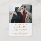 ダブル追悼写真金ゴールド祈りの言葉カード 名刺 (正面)