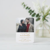 ダブル追悼写真金ゴールド祈りの言葉カード 名刺 (スタンド正面)