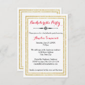 ダブル金ゴールドトリム – 3x5バチェロレッテ招待状 招待状 (正面/裏面)
