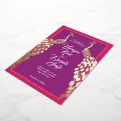 ダブル金ゴールドピーコック 箔招待状 (回転した状態)