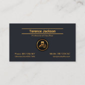 ダブル金ゴールドラインレトロミニマリスト運転手 名刺 (正面)