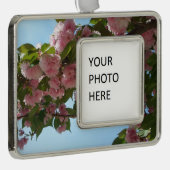 ダブル開花さくらんぼツリーIV春 シルバープレートフレームオーナメント (右)