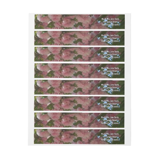 ダブル開花さくらんぼツリーIV春 ラップアラウンドラベル (シート)