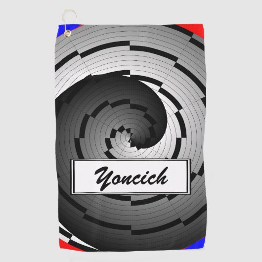 ダブル陰陽スパイラルバイKenneth Yoncich ゴルフタオル (正面)