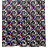 ダブル陰陽スパイラルバイKenneth Yoncich シャワーカーテン (正面)