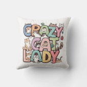 ダブル顔熱狂するキャットレディ クッション (裏面)