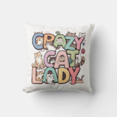 ダブル顔熱狂するキャットレディ クッション (正面)