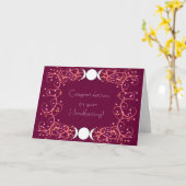 ダブル3インチ1レズウィッカ信者結婚おめでとう カード (黄色い花)