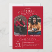 ダブル グラデュエート アーチド フォト 卒業 招待状 (正面)