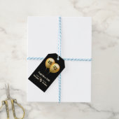 ダブル・セレブレーションの誕生日ゴールドとブラック ギフトタグ (より糸付き)