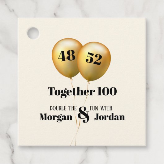 ダブル・セレブレーションの誕生日ゴールドとブラック フェイバータグ (正面)