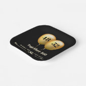 ダブル・セレブレーションの誕生日ゴールドとブラック ペーパープレート (傾斜あり)