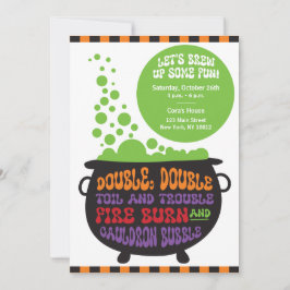 ダブル、ダブルコールドロン – ハローウィンパーティ招待状 招待状