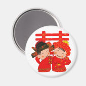 ダブル・ハピネス絵文字 マグネット (正面/裏面)