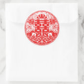 ダブル・ハピネス・ステッカー ラウンドシール (バッグ)