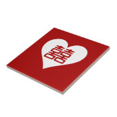 ダブル・ハピネス・ハート・はっきりした赤 タイル (側面)