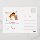 ダブル・ハピネス・ランタン中国のが日付を保存 箔招待状ポストカード (裏面)