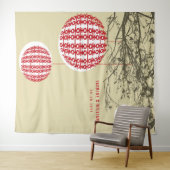 ダブル・ハピネス・ランタン結婚の写真背景 タペストリー (インサイチュ(横))