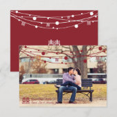 ダブル・ハピネス・ランタン・ウェディング・ザ・デイト セーブザデート (正面/裏面)