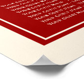 ダブル・ハピネス・中国のレッド結婚・シート・チャート ポスター (角)