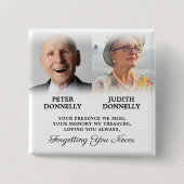 ダブル・メモリアル葬儀の写真 缶バッジ (正面)