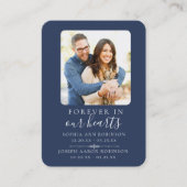 ダブル・メモリアル葬儀フォトブルー祈りの言葉カード 名刺 (正面)