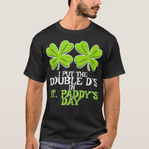 ダブルDsオンSt paddys dayシャムロックおもしろいセントパトリ Tシャツ