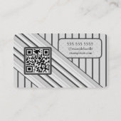 ダブルQRコードレトログレー 名刺 (裏面)
