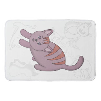 ダベットカバーを飛び越える準備ができている猫 バスマット