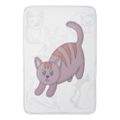 ダベットカバーを飛び越える準備ができている猫 バスマット (正面縦)