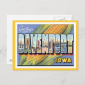 ダベンポートアイオワからの挨拶 ポストカード (正面/裏面)