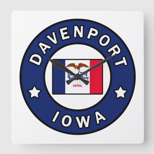 ダベンポートアイオワ スクエア壁時計 (正面)
