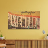 ダベンポート，アイオワ州 – 大きな文字のシーン キャンバスプリント (インサイチュ (リビング))