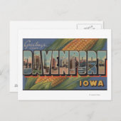 ダベンポート,アイオワ(コーン) – 大きな文字のシーン ポストカード (正面/裏面)