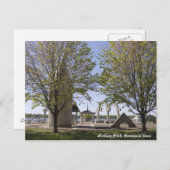 ダベンポート，アイオワ – Lindsay Park彫刻はがき ポストカード (正面/裏面)