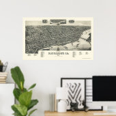 ダベンポート, IAパノラママップ – 1888 ポスター (ホームオフィス)