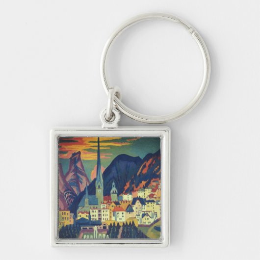 ダボスで夏を過ごすE.L.カーチナー(1925年) キーホルダー (正面)