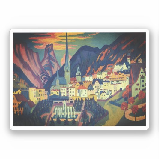 ダボスで夏を過ごすE.L.カーチナー(1925年) シール (正面)