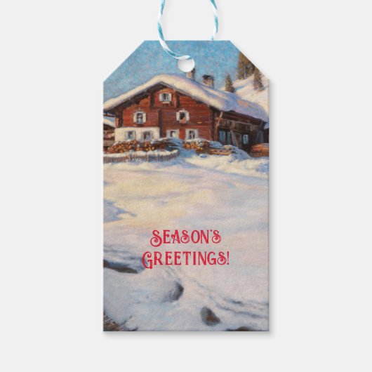 ダボス付近の冬景色 ギフトタグ (正面)