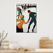 ダボス、スイススキーウィンターヴィンテージ旅行 ポスター (キッチン)