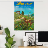 ダボス・スイス動物ヴィンテージ旅行ポスター ポスター (ホームオフィス)