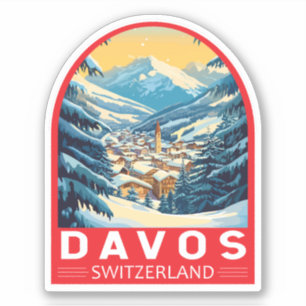ダボス・スイス旅行アートエンブレム シール